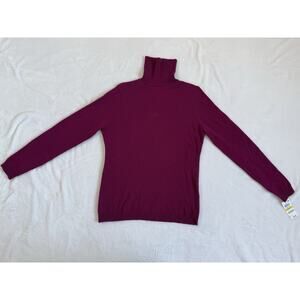Charter Club Luxury Womens Turtleneck Sweater Purple Cashmere Medium NWT